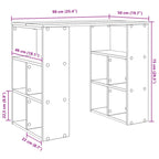 Escritorio con estante 90 x 50 x 75 cm Madera de ingeniería