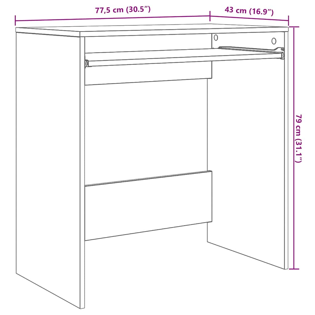 Escritorio con cajón 77.5 x 43 x 79 cm Madera de ingeniería