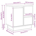 Armario de Noche 2 pcs 50 x 34,5 x 50 cm. Madera de ingeniería