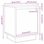 Armario de Noche 2 pcs 39 x 34,5 x 50 cm Madera de ingeniería