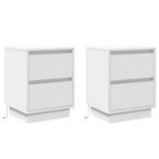 Armario de Noche 2 pcs 39 x 34,5 x 50 cm Madera de ingeniería