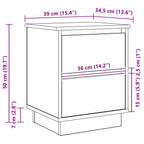 Armario de Noche 2 pcs 39 x 34,5 x 50 cm Madera de ingeniería