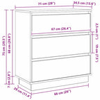 Armario de Noche 71 x 34,5 x 75 cm Madera de ingeniería