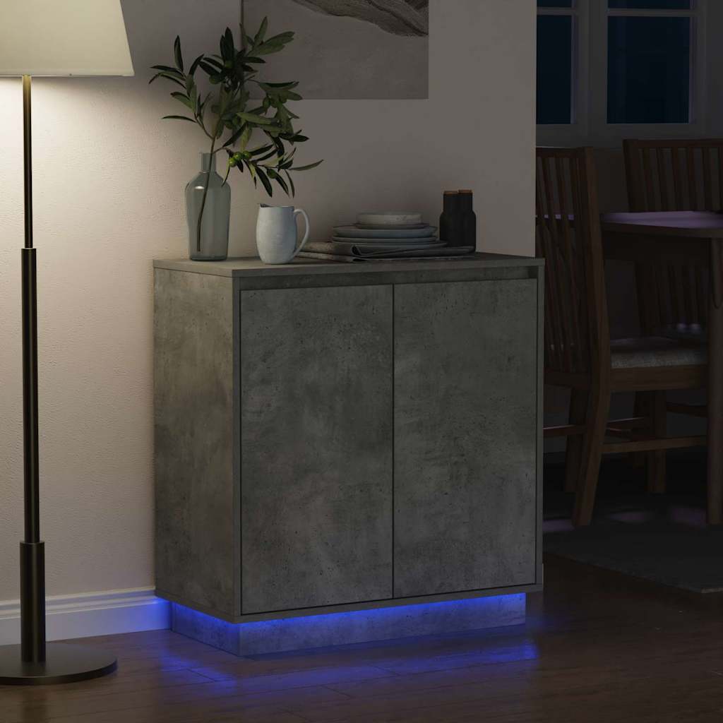 Aparador LED Gris Hormigón 71 x 34,5 x 75 cm