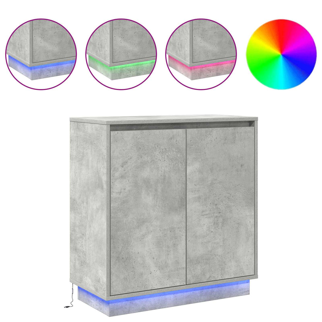 Aparador LED Gris Hormigón 71 x 34,5 x 75 cm