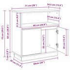 Aparador LED 71 x 34,5 x 75 cm Madera de ingeniería