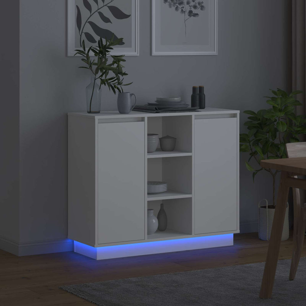 Aparador LED 90 x 32 x 75 cm Madera de ingeniería