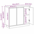 Aparador LED 90 x 32 x 75 cm Madera de ingeniería