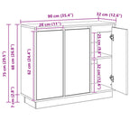 Aparador LED 90 x 32 x 75 cm Madera de ingeniería