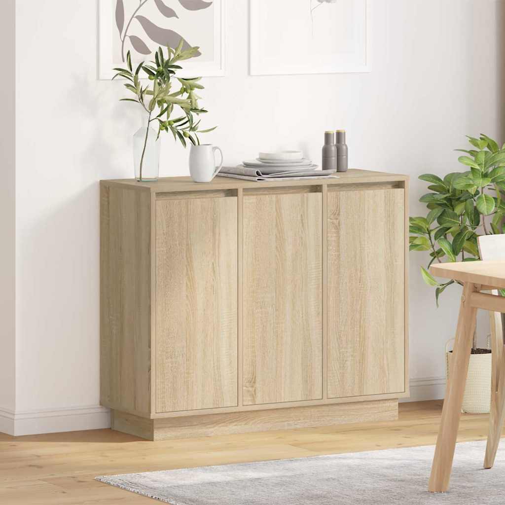LED Sideboard 90 x 32 x 75 cm Engineered Wood