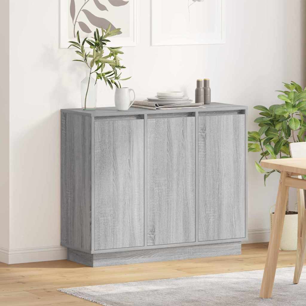 LED Sideboard 90 x 32 x 75 cm Engineered Wood