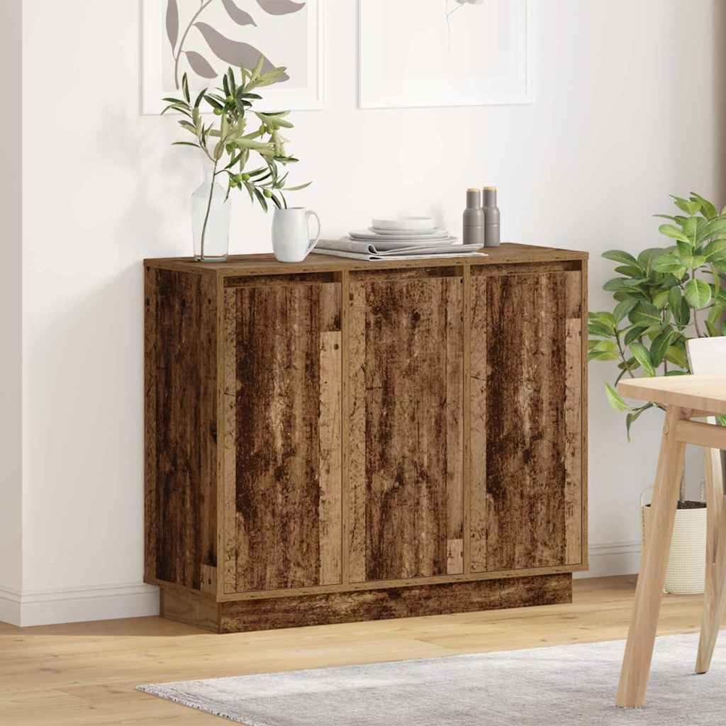 LED Sideboard 90 x 32 x 75 cm Engineered Wood