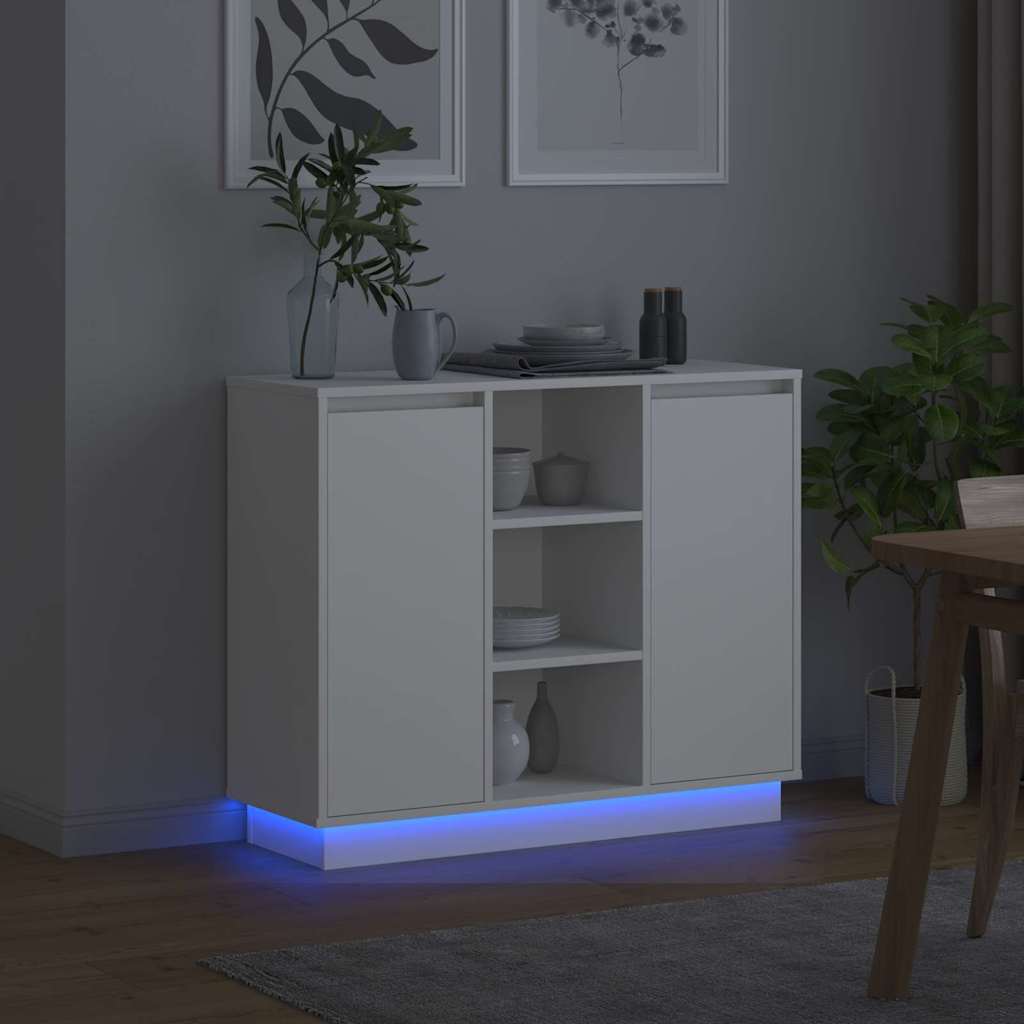 Aparador LED 90 x 32 x 75 cm Madera de ingeniería