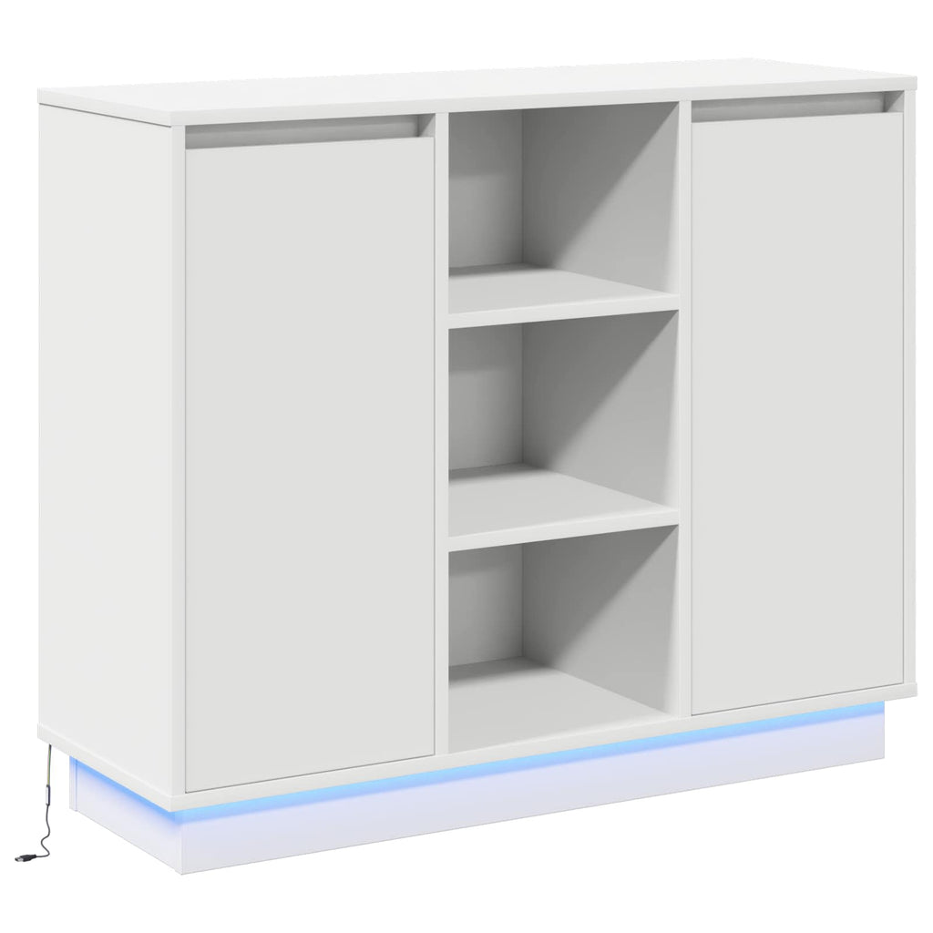 Aparador LED 90 x 32 x 75 cm Madera de ingeniería
