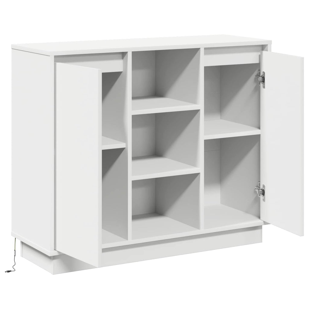Aparador LED 90 x 32 x 75 cm Madera de ingeniería