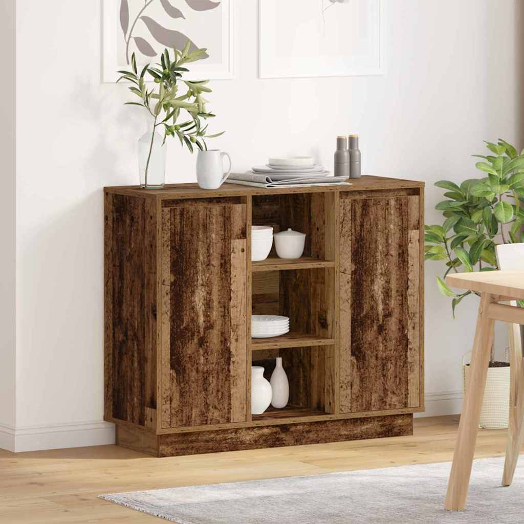 LED Sideboard 90 x 32 x 75 cm Engineered Wood