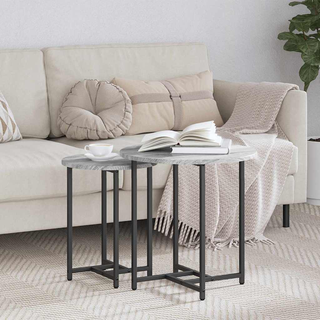 Set of 2 nesting tables Antique black wood