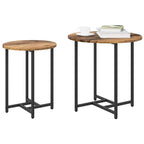 Conjunto de mesas auxiliares 2 pcs Madera envejecida y negra