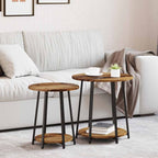 Conjunto de mesas auxiliares 2 pcs Madera envejecida y negra