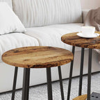 Conjunto de mesas auxiliares 2 pcs Madera envejecida y negra