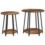 Conjunto de mesas auxiliares 2 pcs Madera envejecida y negra