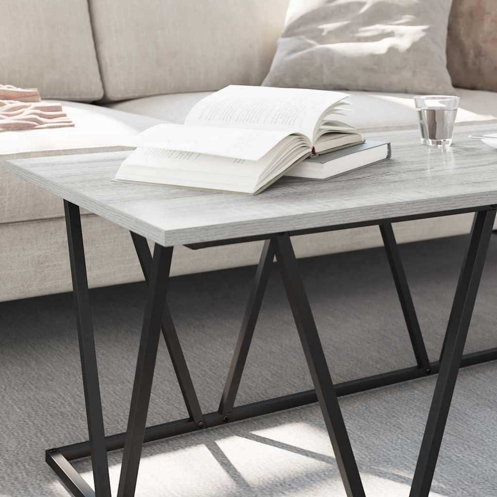 Mesa de Café Gris 100 x 50 x 40 cm Madera de Ingeniería y Metal