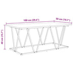 Mesa de Café Gris 100 x 50 x 40 cm Madera de Ingeniería y Metal