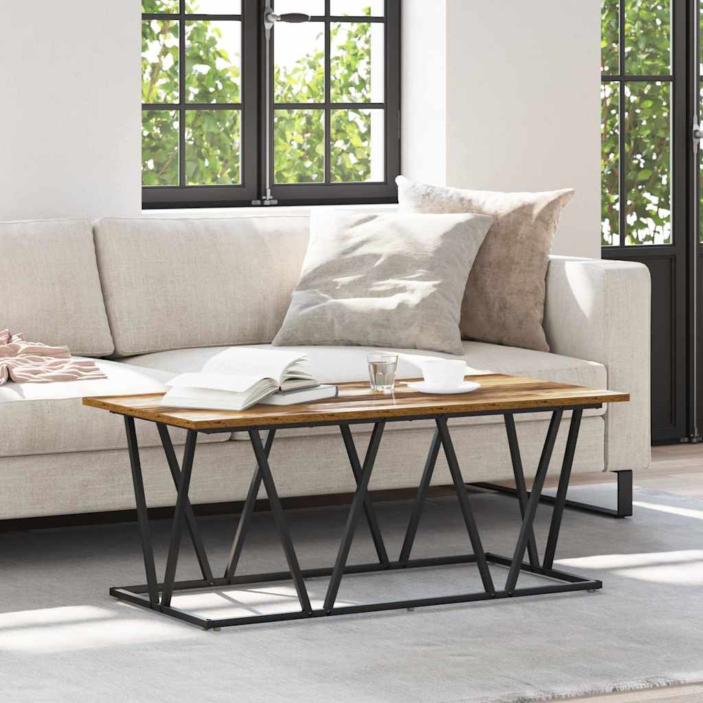 Mesa de Café Gris 100 x 50 x 40 cm Madera de Ingeniería y Metal