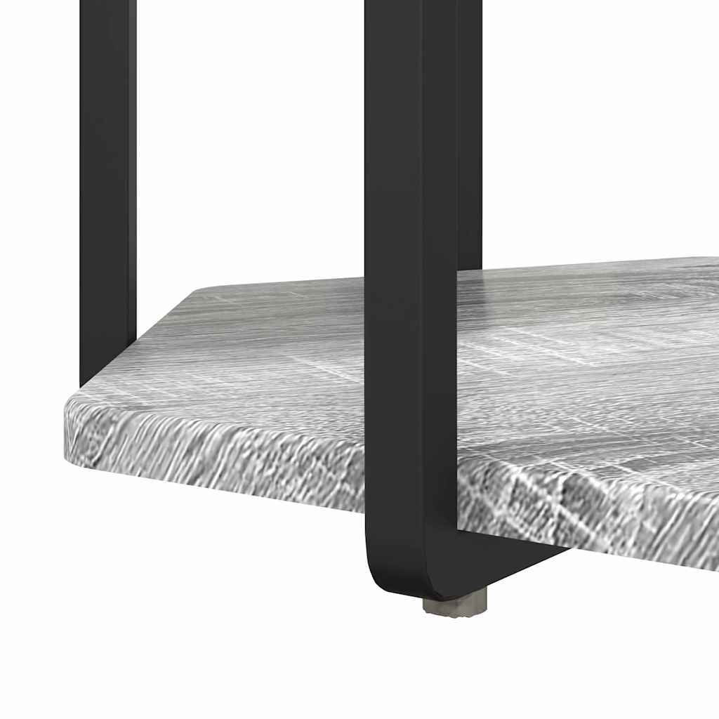 Conjunto de mesas auxiliares con estante 2 pcs Gris