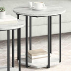 Conjunto de mesas auxiliares con estante 2 pcs Gris