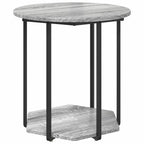 Conjunto de mesas auxiliares con estante 2 pcs Gris