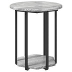 Conjunto de mesas auxiliares con estante 2 pcs Gris