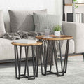 Conjunto de mesas auxiliares 2 pcs Madera envejecida y negra