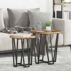 Conjunto de mesas auxiliares 2 pcs Madera envejecida y negra