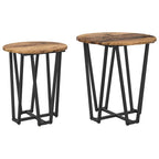 Conjunto de mesas auxiliares 2 pcs Madera envejecida y negra