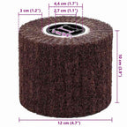 Rodillos de Lijado 3 pcs Marrón 12 x 12 x 10 cm Fibra sintética