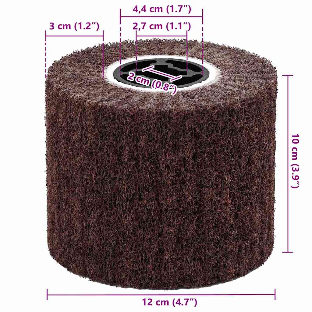 Rodillos de Lijado 3 pcs Marrón 12 x 12 x 10 cm Fibra sintética