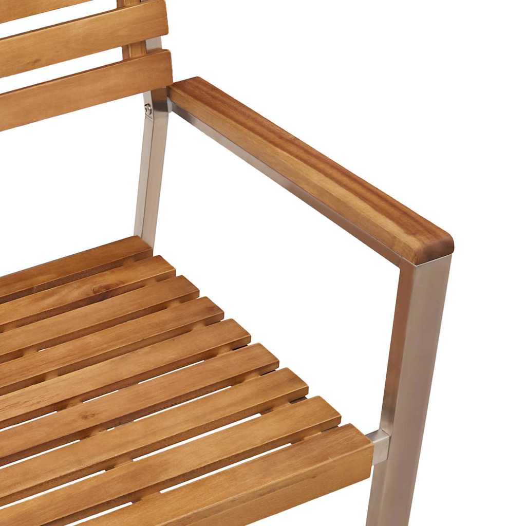 Silla de Jardín 2 pcs Aceite Natural Madera de Acacia Sólida