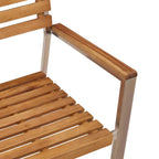 Silla de Jardín 2 pcs Aceite Natural Madera de Acacia Sólida