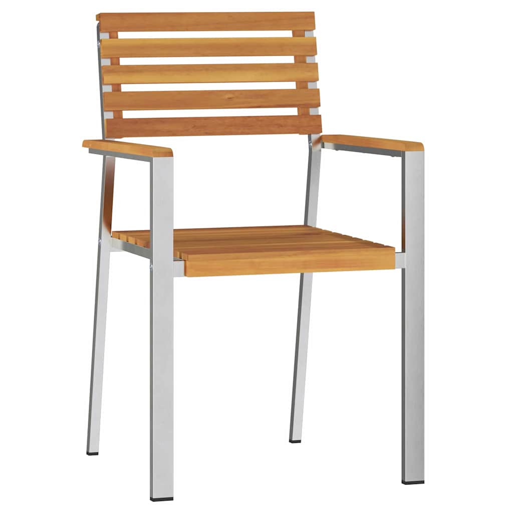Silla de Jardín 2 pcs Aceite Natural Madera de Acacia Sólida