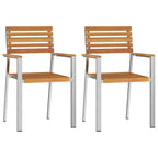Silla de Jardín 2 pcs Aceite Natural Madera de Acacia Sólida