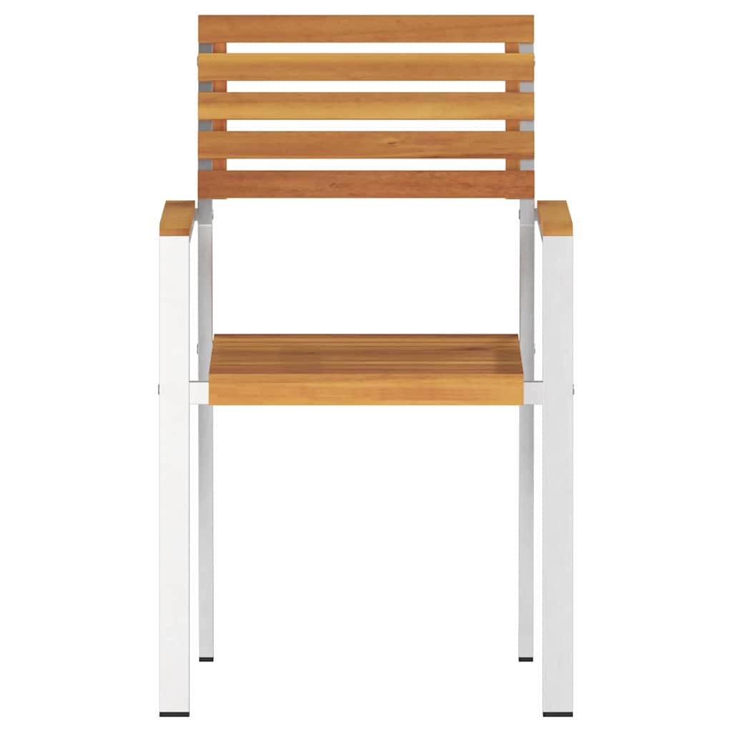 Silla de Jardín 2 pcs Aceite Natural Madera de Acacia Sólida