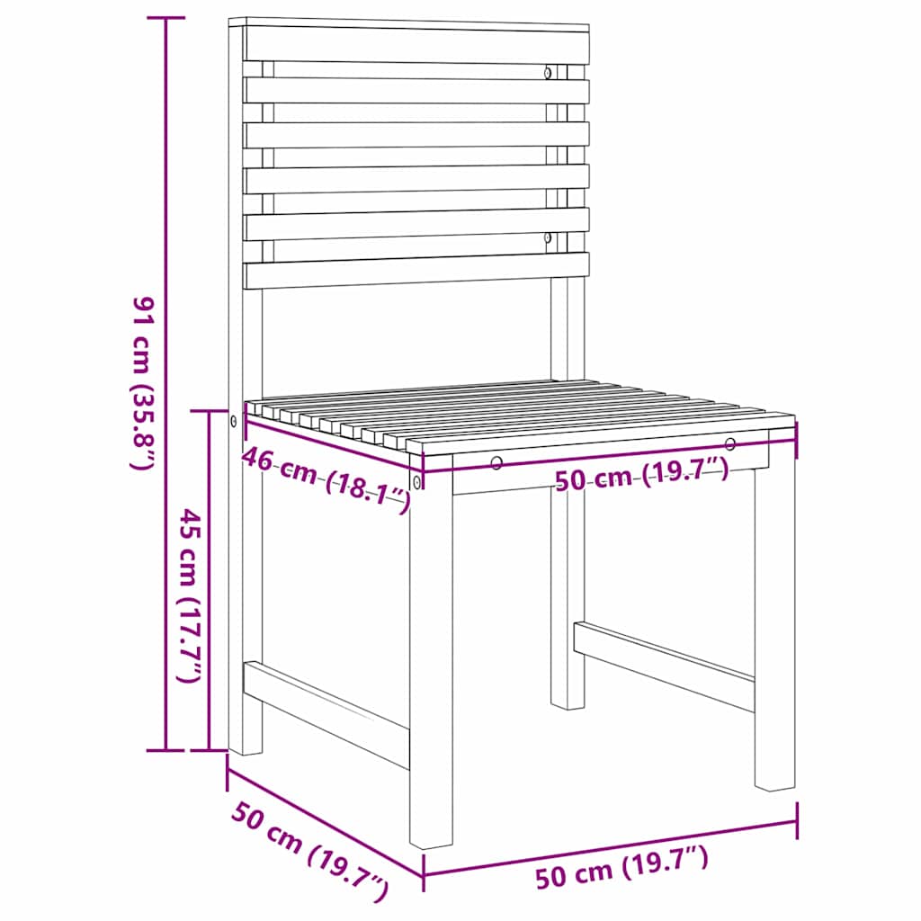 Silla de Jardín 2 pcs Marrón 50 x 50 x 91cm