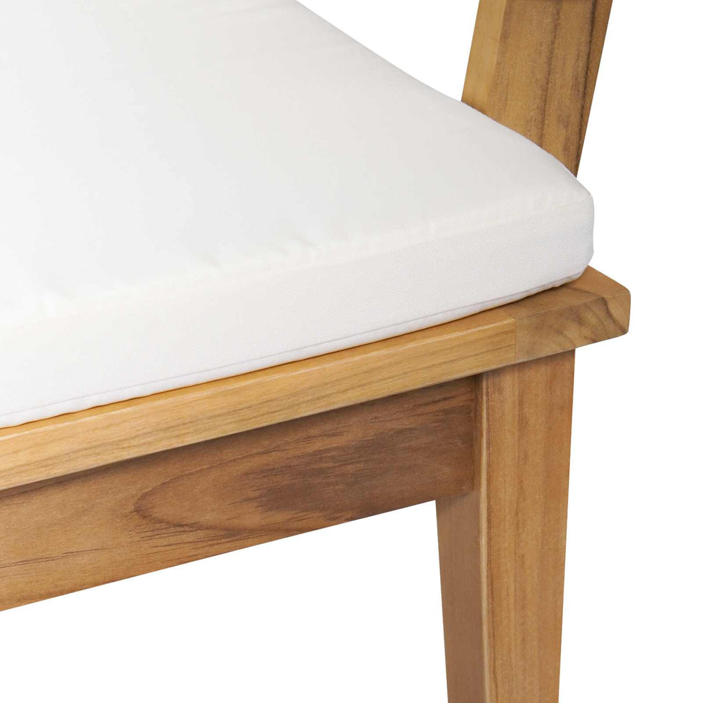 Conjunto de banco y mesa de jardín 2 pcs Crema y marrón