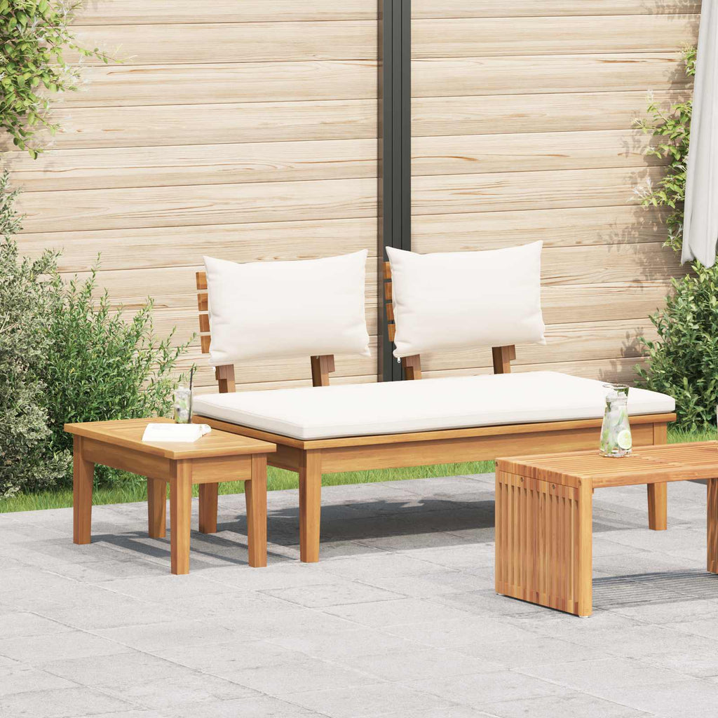 Conjunto de banco y mesa de jardín 2 pcs Crema y marrón