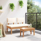 Conjunto de banco y mesa de jardín 2 pcs Crema y marrón