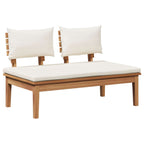 Conjunto de banco y mesa de jardín 2 pcs Crema y marrón