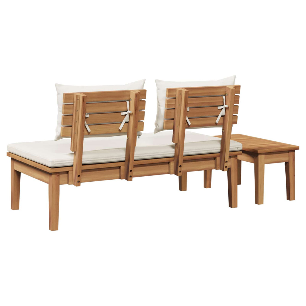 Conjunto de banco y mesa de jardín 2 pcs Crema y marrón