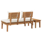 Conjunto de banco y mesa de jardín 2 pcs Crema y marrón