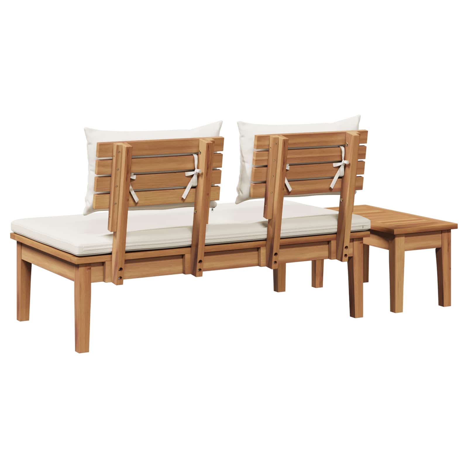 Conjunto de banco y mesa de jardín 2 pcs Crema y marrón